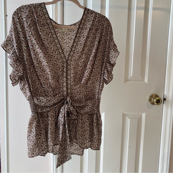 Max Studio Tops - Max Studio Paisley Bow Wrap Front Blouse - Size XL